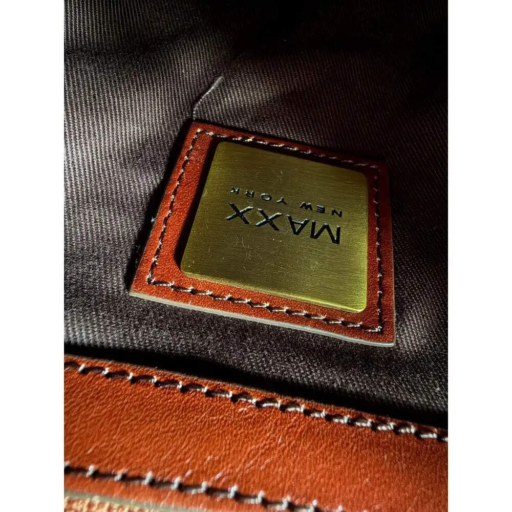 Vintage Maxx New York Hand Purse Leather Cognac Buckle Classic